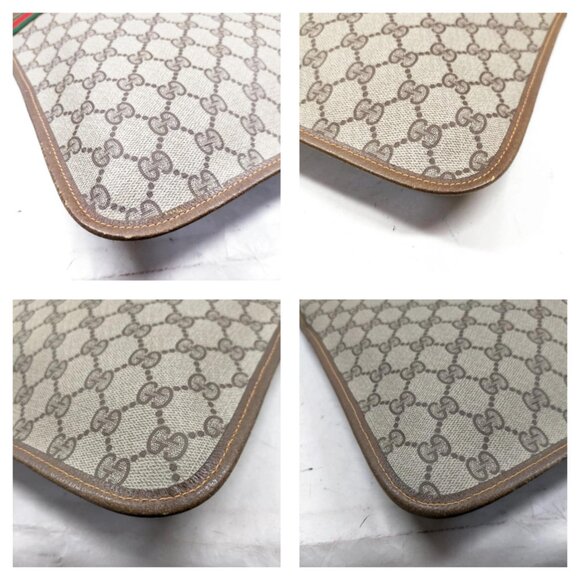Vintage Gucci Sherry Line Brown PVC Clutch Bag mon250-101425 - Picture 8 of 16